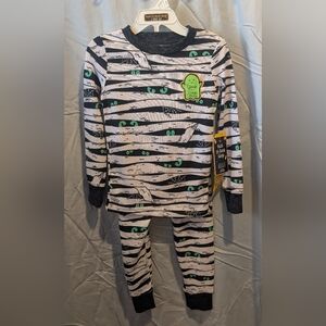 Glow Striped Mummy Halloween Pajama Set